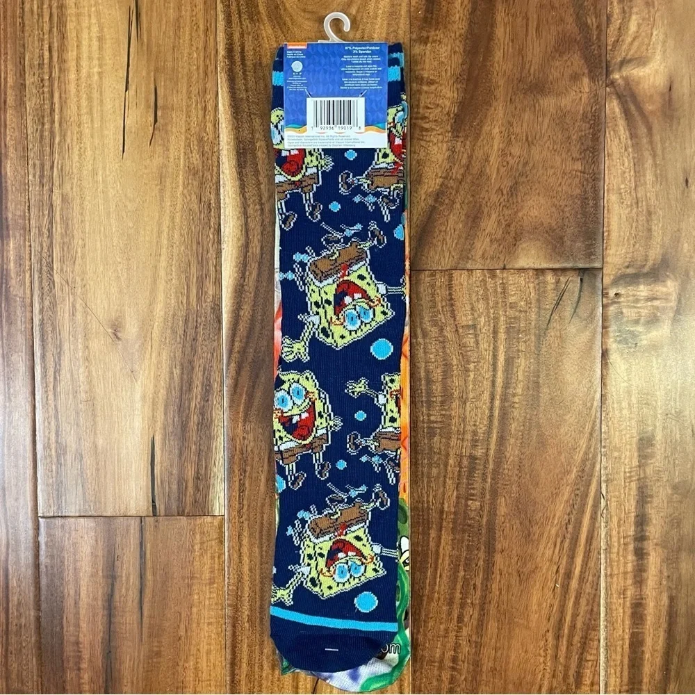 New SpongeBob Square Pants Socks 2-Pairs Patrick Star Pineapple Adult Size 6-12.